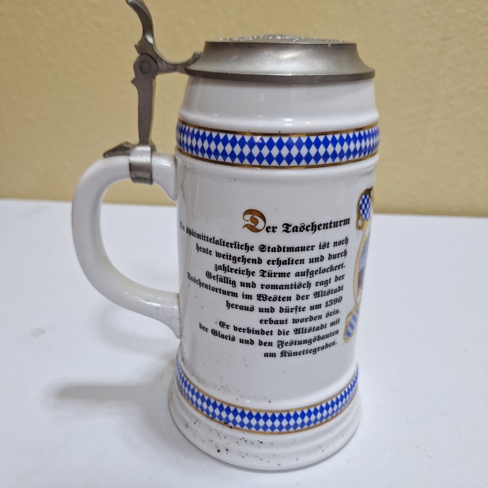 Rastal 1996 Nordbrau Ingolstadt Germany Lidded Beer Stein Taschenturm Bavarian